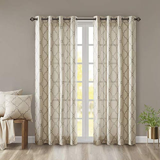 Madison Park Saratoga Window Valance, Beige, 50 x 84 in