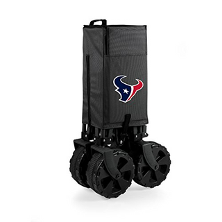 NFL Houston Texans Adventure Wagon Elite All-Terrain Folding Beach Wagon with Big Wheels plus Table Top Lid & Soft Cooler Liner - Sport Utility Wagon - Garden Wagon Collapsible - Cooler Wagon Cart