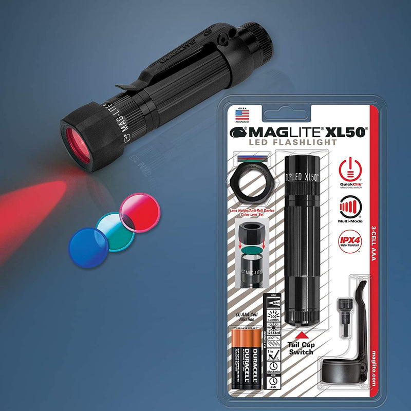 Maglite XL50 LED 3-Cell AAA Flashlight Tactical Pack, Black