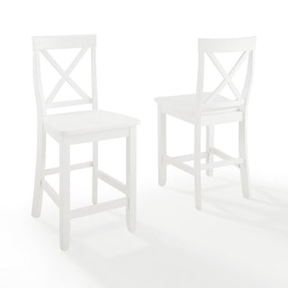 X-Back Bar Stool (Set of 2), 24-inch, White