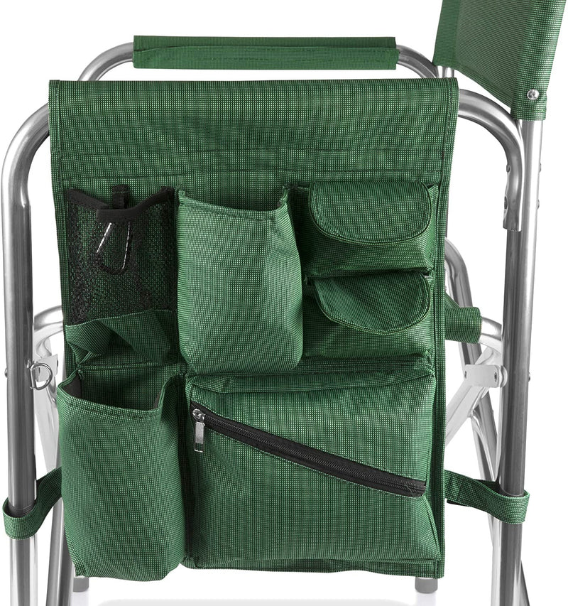 Sports Chair with Side Table - Beach Chair - Camp Chair for Adults, (Hunter Green)