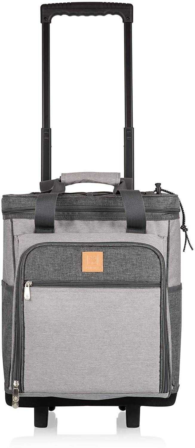 PICNIC TIME Rolling Picnic Cooler, Heathered Gray