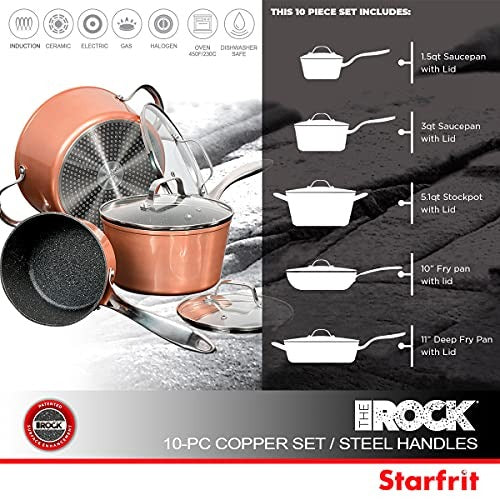 Starfrit The Rock 10-Pc. Copper Set w/SS Handles 030910-001-STAR