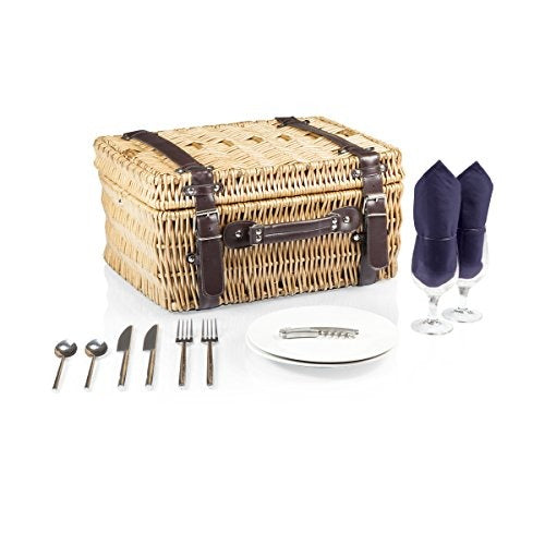 Picnic Time Champion Picnic Basket with Deluxe Service for 2, Navy