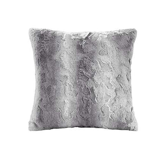 Zuri Faux Fur Decorative Throw Pillow, Grey, 20x20