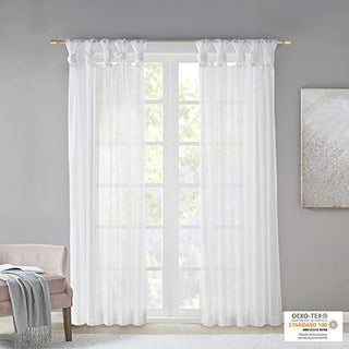 Madison Park Sheer Curtain Panel, White