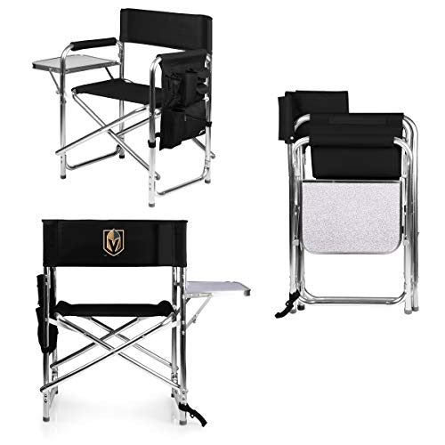 PICNIC TIME NHL Vegas Golden Knights Sports Chair with Side Table - Beach Chair - Camp Chair for Adults