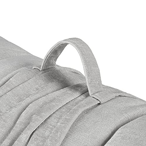 Foldable Poly Chenille Light Weight Lounge Floor Pillow Cushion Tufted Seat for Meditation, Game Playing, Yoga, Reading with Travel Wrap, 74x27, Gray