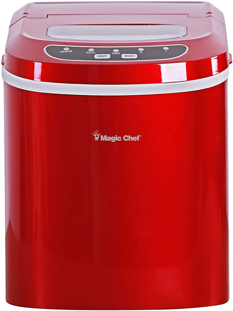 Magic Chef 27-Lb. Portable Red Countertop Ice Maker, 27 lb