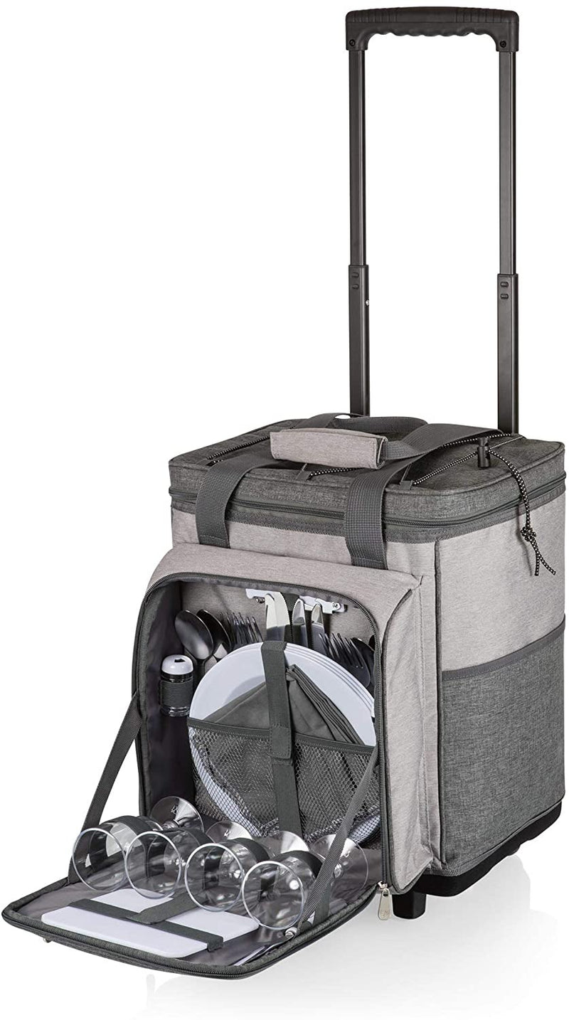 PICNIC TIME Rolling Picnic Cooler, Heathered Gray