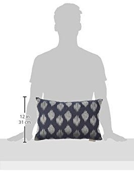 INK+IVY Nadia Dot Embroidered Cotton Modern Throw Pillow, Casual Fashion Oblong Decorative Pillow, 12X18, Navy