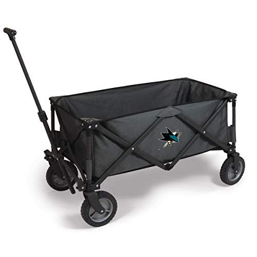 PICNIC TIME NHL San Jose Sharks Adventure Wagon Folding Wagon - Wagon Cart - Sport Utility Wagon - Beach Wagon Collapsible