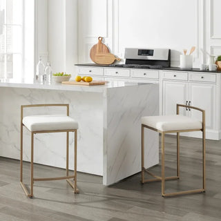 Harlowe Counter Bar Stool, Cream, Set of 2