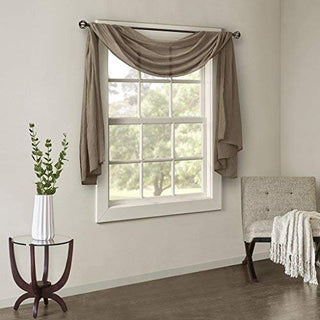 Madison Park Harper Sheer Curtain Panel, Taupe