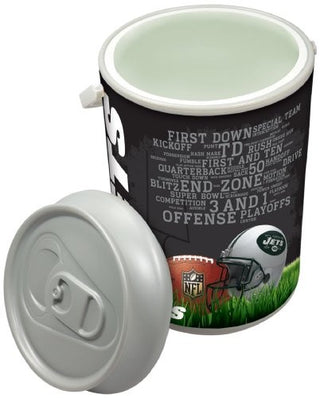 NFL New York Jets Digital Print Mega Can Cooler, One Size, Silver Gray