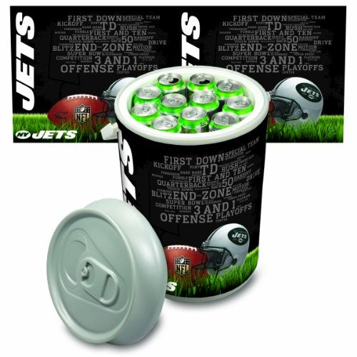NFL New York Jets Digital Print Mega Can Cooler, One Size, Silver Gray