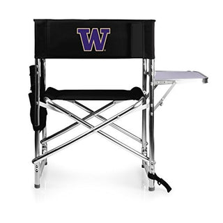 NCAA Washington Huskies Sports Chair with Side Table - Beach Chair - Camp Chair for Adults