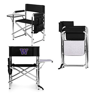 NCAA Washington Huskies Sports Chair with Side Table - Beach Chair - Camp Chair for Adults