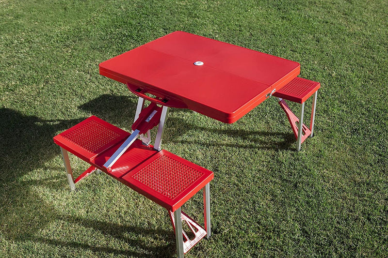 ONIVA - a Picnic Time Brand Portable Folding Picnic Table with Seating for 4, Red , 36.2" x 18" x 5.5"