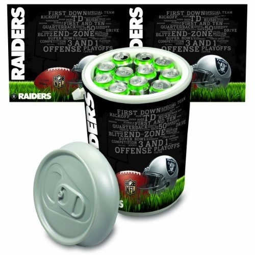 NFL Oakland Raiders Digital Print Mega Can Cooler, One Size, Silver Gray