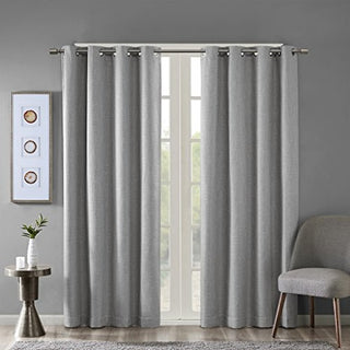 SunSmart Maya Blackout Curtain Panel, Grommet Top, Grey, 50 x 54 in