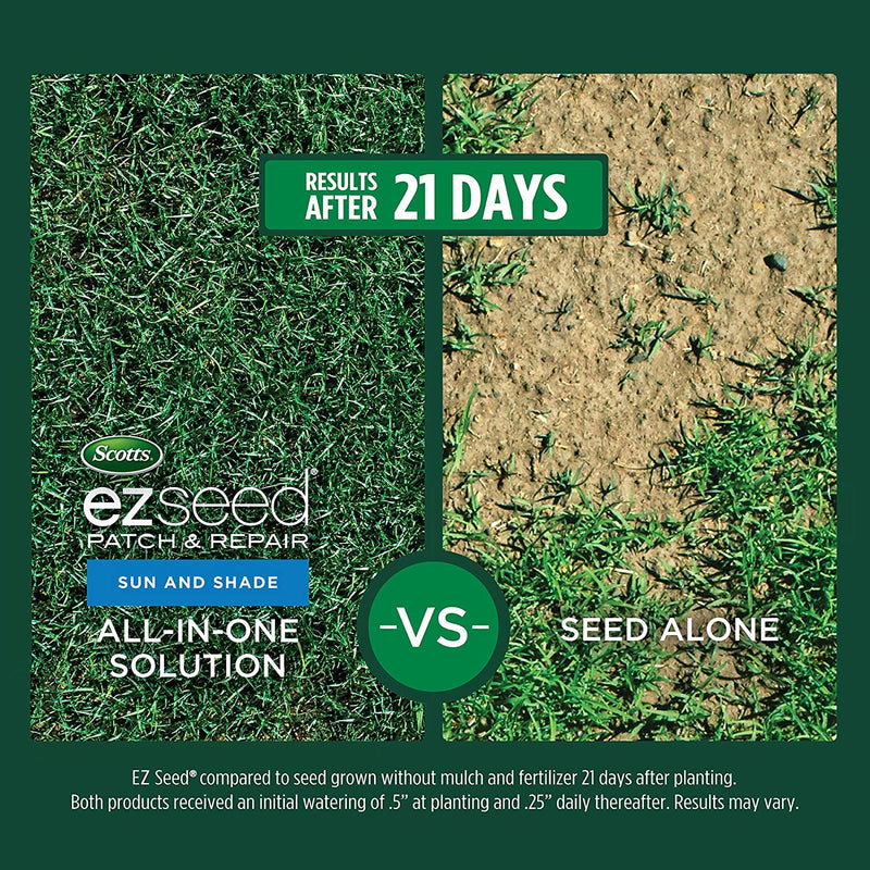 Scotts EZ Patch & Repair Sun and Shade-10 Lb, Combination Mulch, Seed & Fertilizer Reduces Wash-Away, Seeds up to 225 sq. ft, 10 lb, Sun & Shade