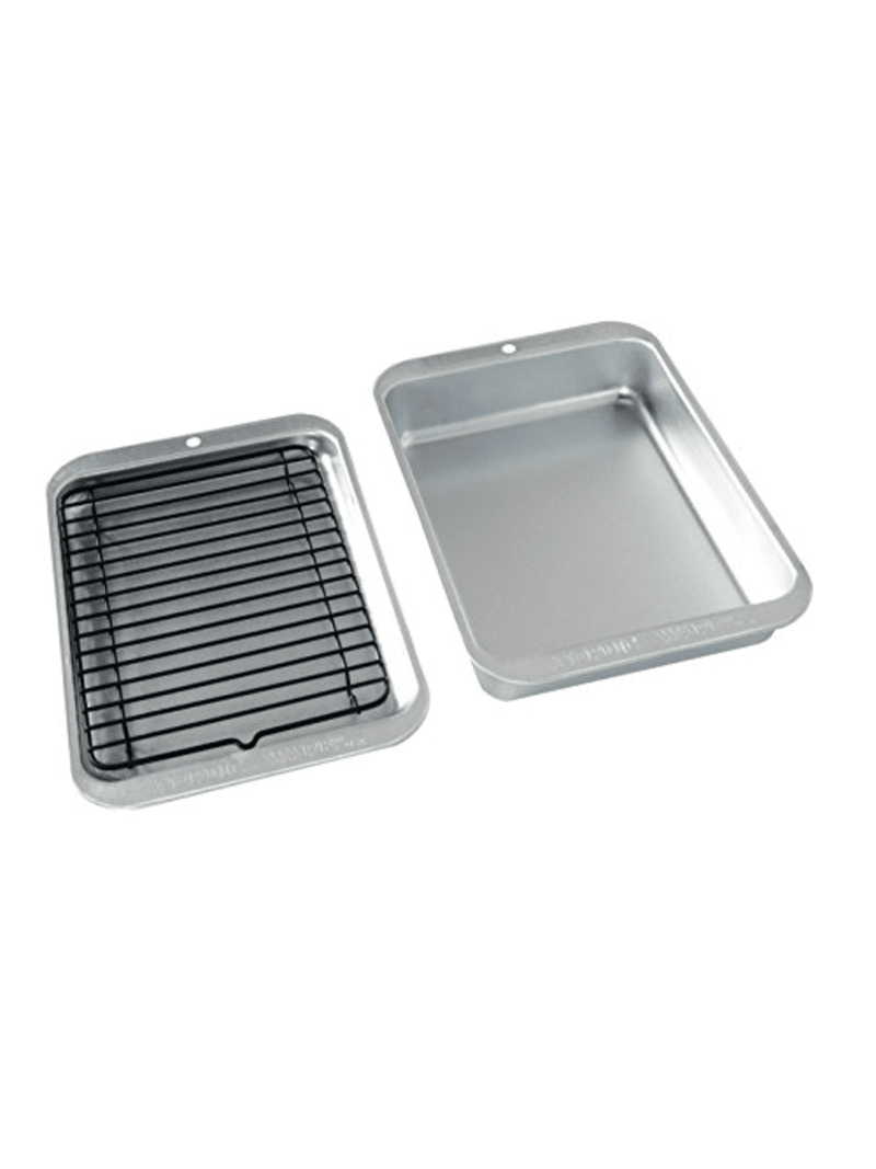Nordic Ware 3 Piece Naturals Compact Grill and Bake Set, Silver