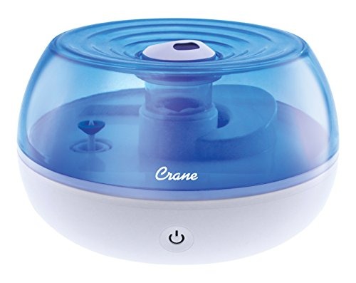 Crane Personal Ultrasonic Cool Mist Humidifier, for Home Bedroom Hotels Travel and Office, 0.2 Gallon, Filter Free, Blue and White