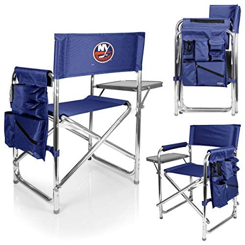 PICNIC TIME NHL New York Islanders Sports Chair with Side Table - Beach Chair - Camp Chair for Adults