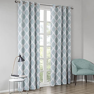SunSmart Blakesly Blackout Curtain Panel, Grommet Top, Aqua