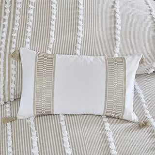 Harbor House Anslee Embroidered Cotton Pillow, Taupe, 12x20