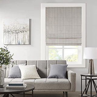 Madison Park Galen Basketweave Cordless Roman Shade, Taupe,  x  in