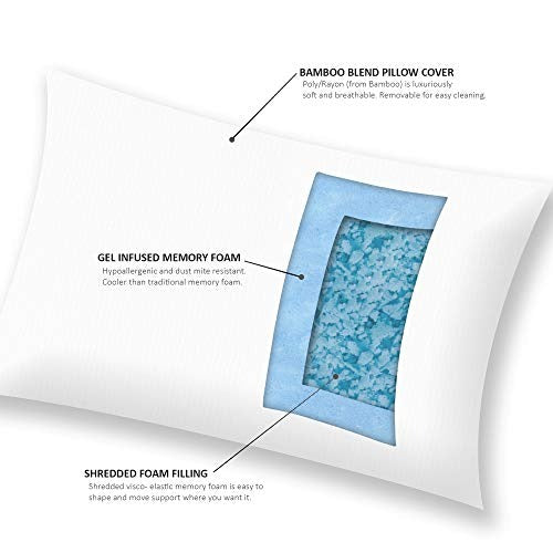 Sleep Philosophy Bed Pillow For Sleeping With Removable Cover, King Size, Ivory