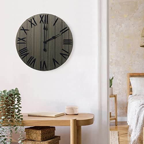 Elegant Designs Handsome 21" Rustic Farmhouse Wood Wall Clock