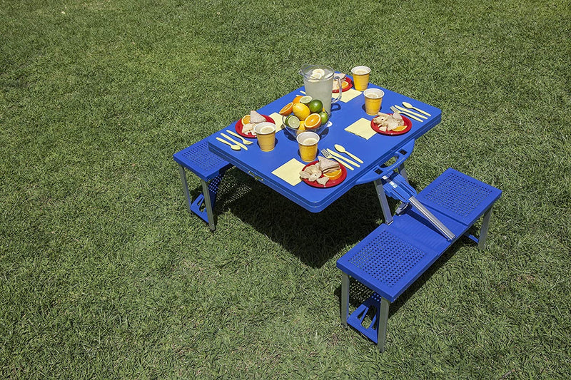 ONIVA - a Picnic Time Brand Portable Folding Picnic Table with Seating for 4, Blue, 36.2" x 18" x 5.5"