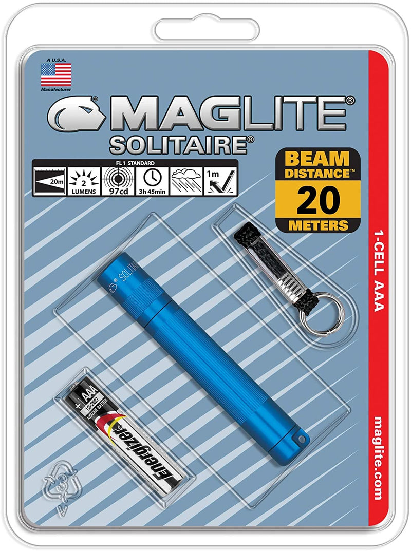 Maglite Solitaire Incandescent 1-Cell AAA Flashlight Blue