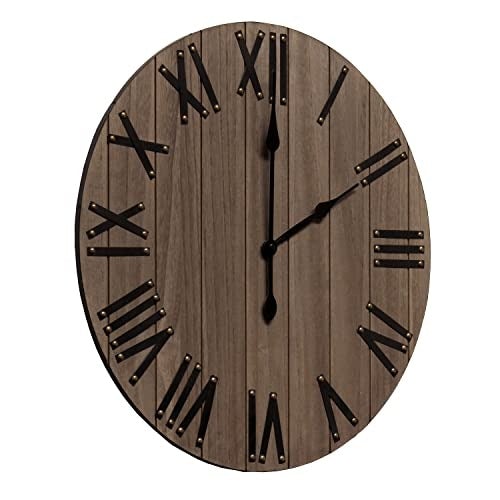 Home Outfitters 21" Rustic Farmhouse Wood Wall Clock