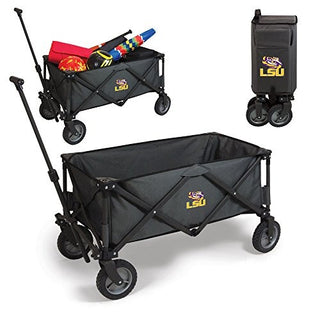 PICNIC TIME NCAA LSU Tigers Adventure Wagon Folding Wagon - Wagon Cart - Sport Utility Wagon - Beach Wagon Collapsible