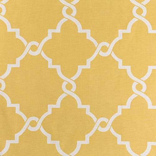 Madison Park Saratoga Window Curtain Light Filtering Fretwork Print 1 Panel Grommet Top Drapes/Valance for Living Room Bedroom and Dorm, 50x18, Yellow