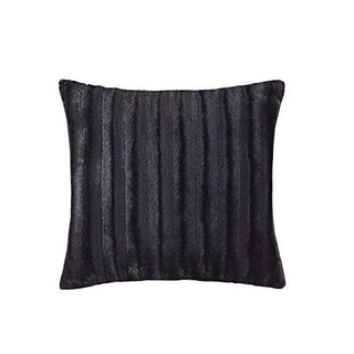 Madison Park York Faux Fur Throw Pillow, Black, 20x20