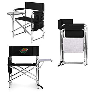 PICNIC TIME NHL Minnesota Wild Sports Chair with Side Table - Beach Chair - Camp Chair for Adults