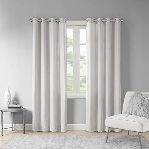 Madison Park Polyester Solid Piece Dyed Grommet Top Window Panel