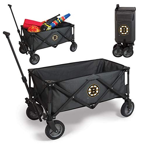 PICNIC TIME NHL Boston Bruins Adventure Wagon Folding Wagon - Wagon Cart - Sport Utility Wagon - Beach Wagon Collapsible