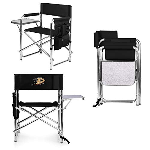 PICNIC TIME NHL Anaheim Ducks Sports Chair with Side Table - Beach Chair - Camp Chair for Adults