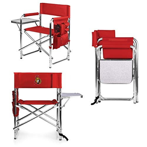 PICNIC TIME NHL Ottawa Senators Sports Chair with Side Table - Beach Chair - Camp Chair for Adults