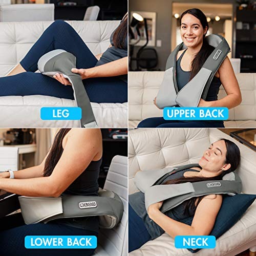HEALTHMATE Heated Shiatsu Massage Belt, Back and Neck Massager with Heat Deep Kneading Massage for Neck, Back, Shoulder, Foot and Legs, Use at Home, Car, Office (Massage Belt (New))