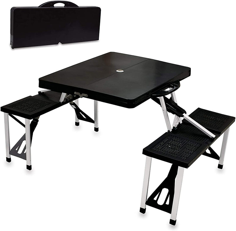 ONIVA - a Picnic Time Brand Portable Folding Picnic Table with Seating for 4, Black, 36.2" x 18" x 5.5"