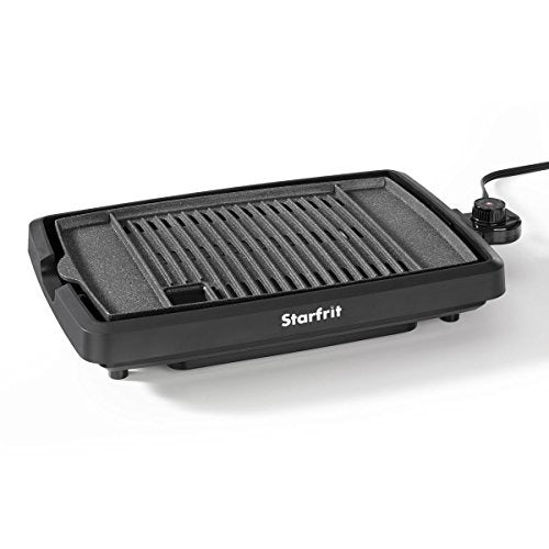 Starfrit The Rock Electric Indoor Smokeless BBQ Grill, Black
