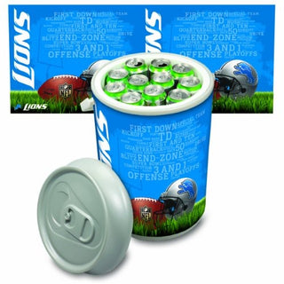 NFL Detroit Lions Digital Print Mega Can Cooler, One Size, Silver Gray