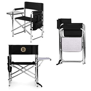 PICNIC TIME NHL Boston Bruins Sports Chair with Side Table - Beach Chair - Camp Chair for Adults